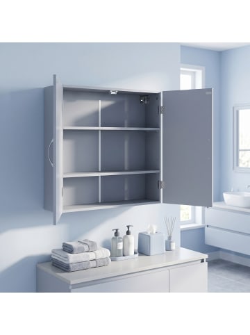 Badezimmerschrank Helan-old in Grau - (B)18 x (H)60 x (T)60 cm