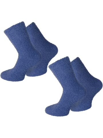 2 Paar Kuschel-Socken für Damen und Herren in Navy