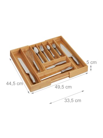 Besteckkasten in Natur - (B)49,5 x (H)5 x (T)44,5 cm