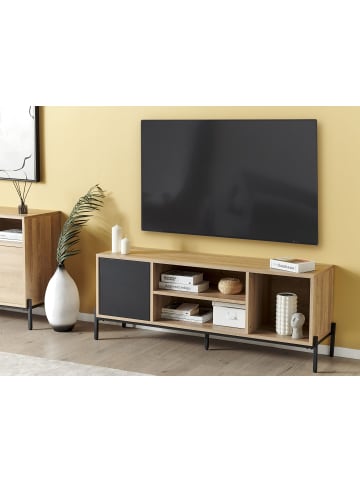 TV-Schrank MOINES in Braun/Grau/Schwarz - (W) 140 x (H) 56 x (L) 40 cm