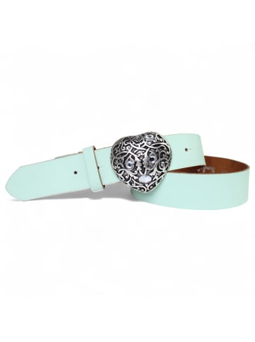 Damen Ledergürtel Strass in Pistazie