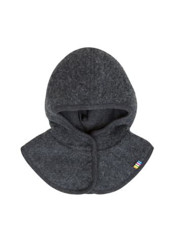 Schalmütze aufknöpfbar Balaclava Merino-Wolle in koks melange