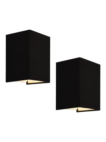 Wandleuchte Schwerin 2er Set in Schwarz (H)20cm (B)16cm (T)13cm
