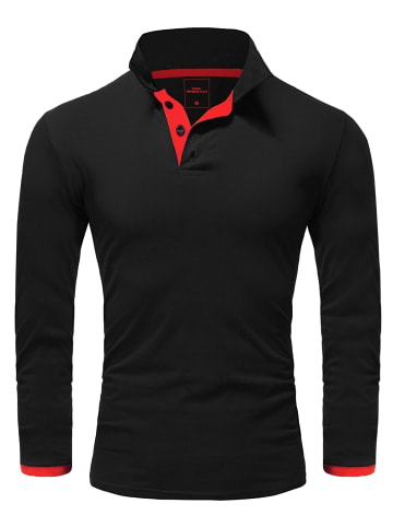 Poloshirt LEX in Schwarz/Rot