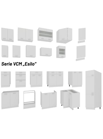 Ofenschrank Breite 60 cm Herdschrank Küche Esilo in Weiß
