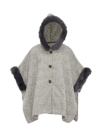 Damen Poncho in Hellgrau