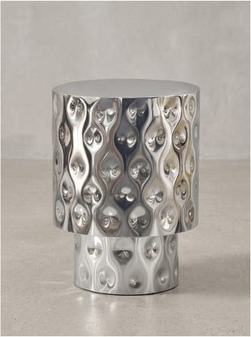Beistelltisch lackiertes Aluminium, fertig montiert, Modern in Silber