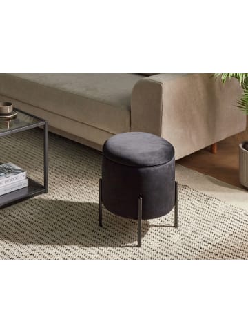Pouf WENONA in Schwarz - (W) 37 x (H) 40 x (L) 37 cm
