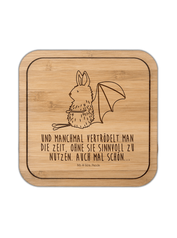 Untersetzer Fledermaus Sitzen mit Spruch in Transparent