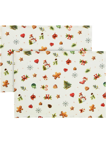 Baumwolle Tischset 2er-Pack in creme-bunt