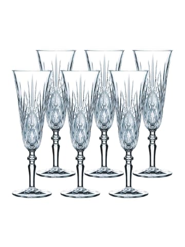 6er Set Sektgläser Palais in Transparent 140 ml