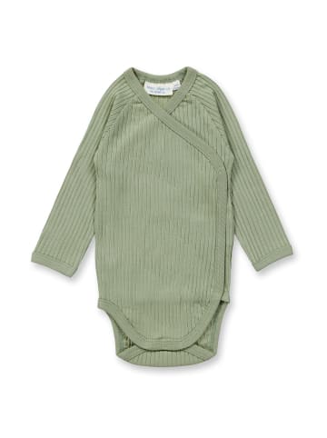 Bio Baby Wickel Langarmbody in Salbeigrün, Modell YGON