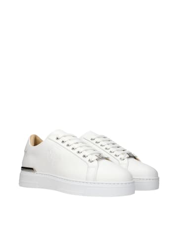 Weiß Leder Low Top Sneaker