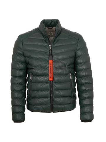 Stepplederjacke Lammnappa in Dunkelgrün