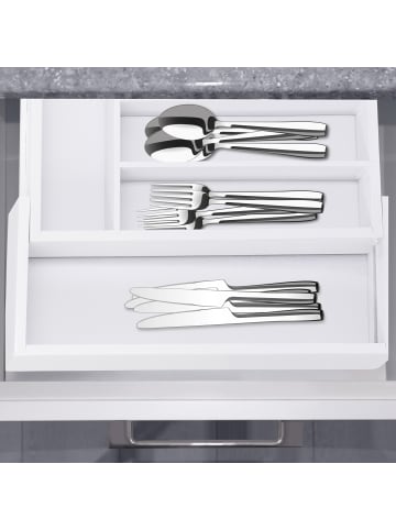 Besteckkasten in Weiß - (B)48,5x (H)5,5 x (T)37 cm