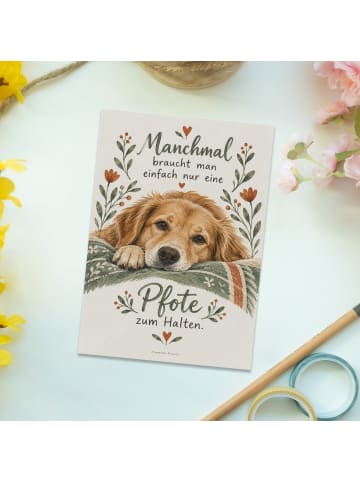 Ansichtskarte Hund herzlich Design mit Spruch in Weiß