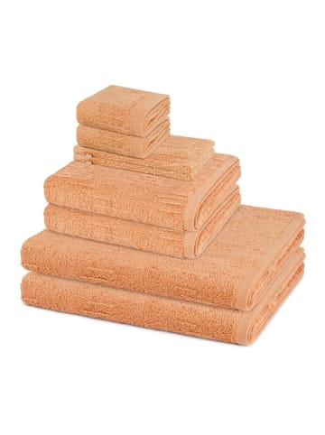 2 X Wasch- 2 X Gäste- 2 X Dusch- 2 X Handtuch im Set Premium in Caramel