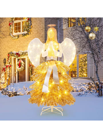 157cm Weihnachtsengel in Baum-Optik in Gold