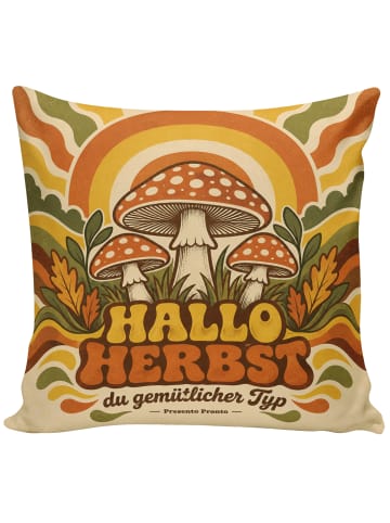 Kopfkissen Fliegenpilze Retro Design mit Spruch in Weiß