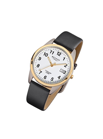 Analog-Armbanduhr Regent Titan-Uhren schwarz mittel (ca. 36mm)