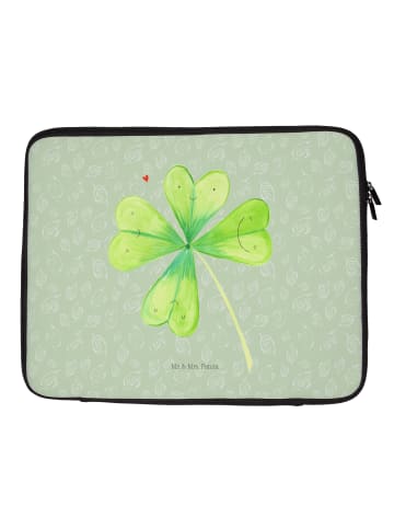Laptoptasche Blume Kleeblatt ohne Spruch in Blattgrün