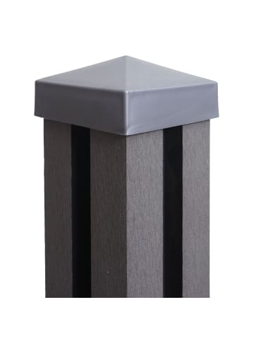 WPC-Pfosten Savoie für WPC-Zaun, 240cm, grau