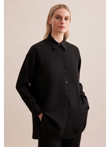 Hemdbluse Oversized in Schwarz