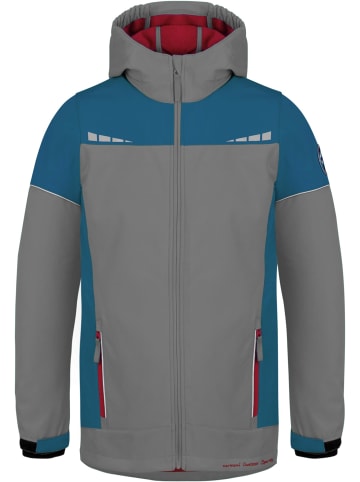 Kinder Softshelljacke Galway in Grau/Blau/Rot