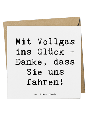 Doppelkarte Spruch Chauffeur Glück mit Spruch in Weiß