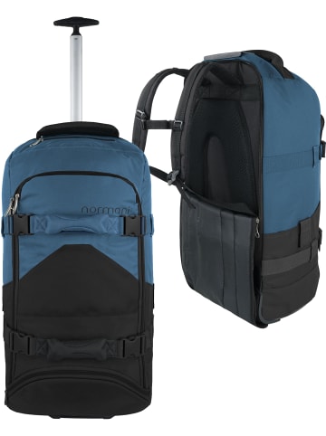 Reisetasche mit Rollen und Rucksackfunktion Melano90 in Schwarz/Navy