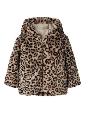 Plüschfelljacke Leoprint NMFMILA JACKET W HOOD in humus