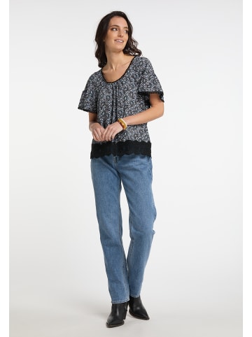 Damen Blusenshirt in Schwarz Mehrfarbig