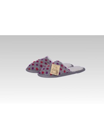Heimschuhe aus Wolle in silber