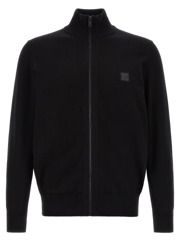 Schwarz Baumwolle Strickjacke