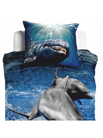 Bettwäsche Delphin in Blau