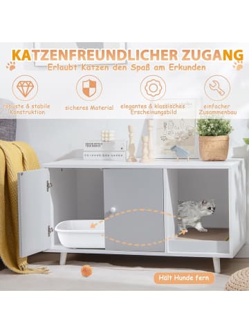 Katzenschrank mit Kratzbrett in Grau