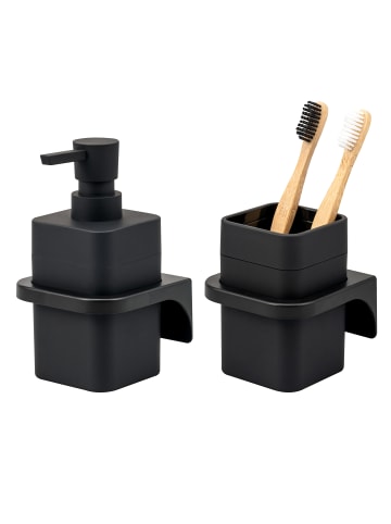 2tlg. - Bad-Accessoires -Set SAVONA Softtouch, eckig