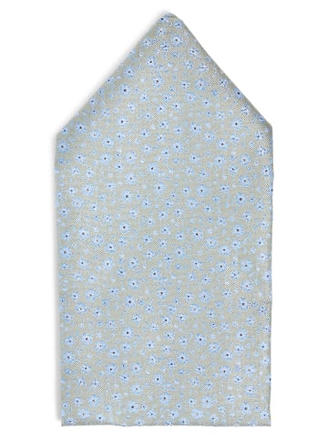 Fliege und Einstecktuch in silber hellblau - 0001