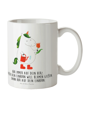 Kaffeetasse Einhorn Gärtner mit Spruch in Weiß