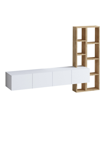 TV Möbel PANA in Weiß - (W) 182  x (H) 25  x (L) 32  cm