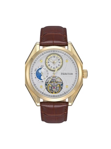 Antoni Lederarmbanduhr in Gold/Brown