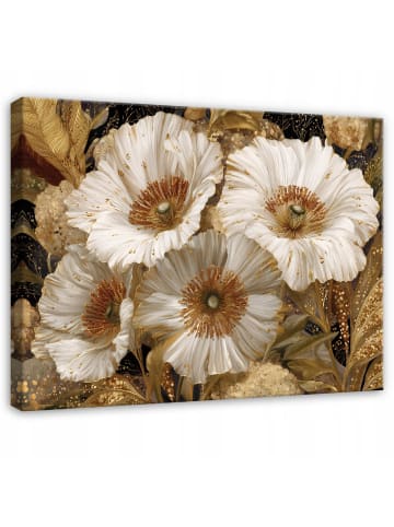 Leinwandbild Blumen in Braun