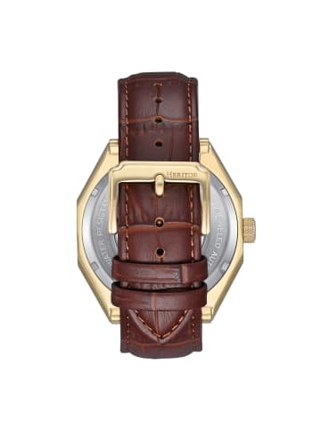 Antoni Lederarmbanduhr in Gold/Brown