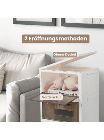 3-Ebenen Aufbewahrungsbox rollbar in Weiß