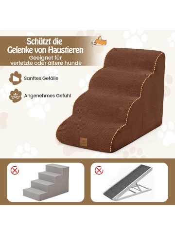 Hundetreppe 4 Stufen in Braun