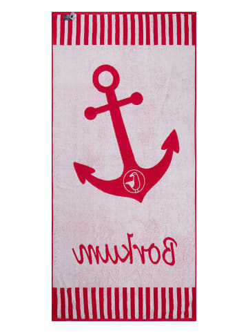 Strandhandtuch "Borkum" 180x88cm in rot-white