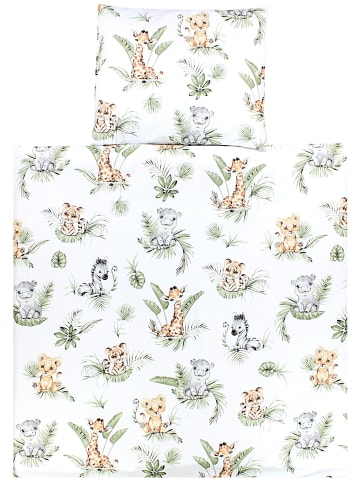 Unisex Baby Wiegenset 4-teilig in grün/orange