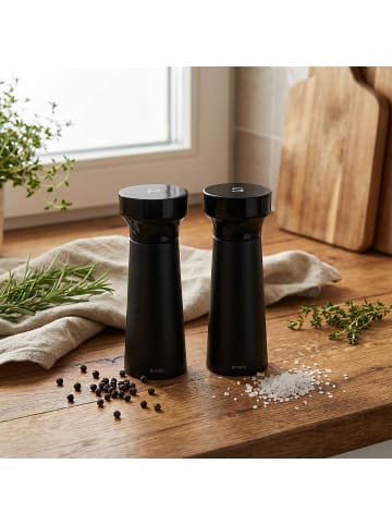 2-tlg. Salz-/ Pfeffermühle Set MODERN WOOD in schwarz
