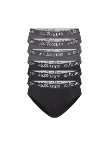 Kappa 6er Set Herren Slip in 3xSchwarz 3xAnthrazit