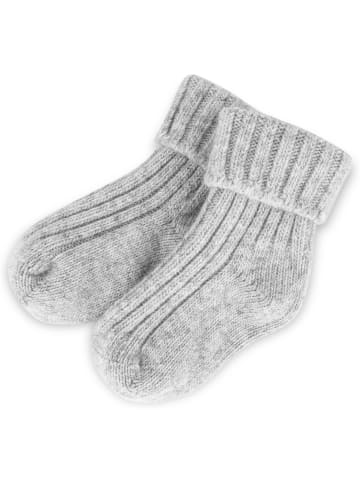 2 Paar Babyschafwollsöckchen in Grau
